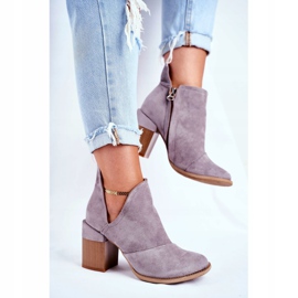 MSMG Naisten saappaat kantapäässä Harmaa Meliori -leikkaus 2