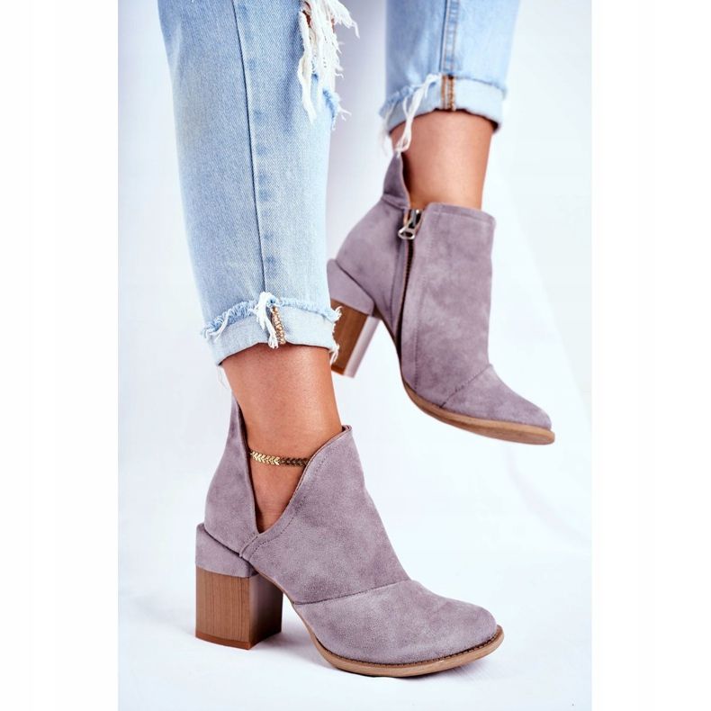 MSMG Naisten saappaat kantapäässä Harmaa Meliori -leikkaus 2