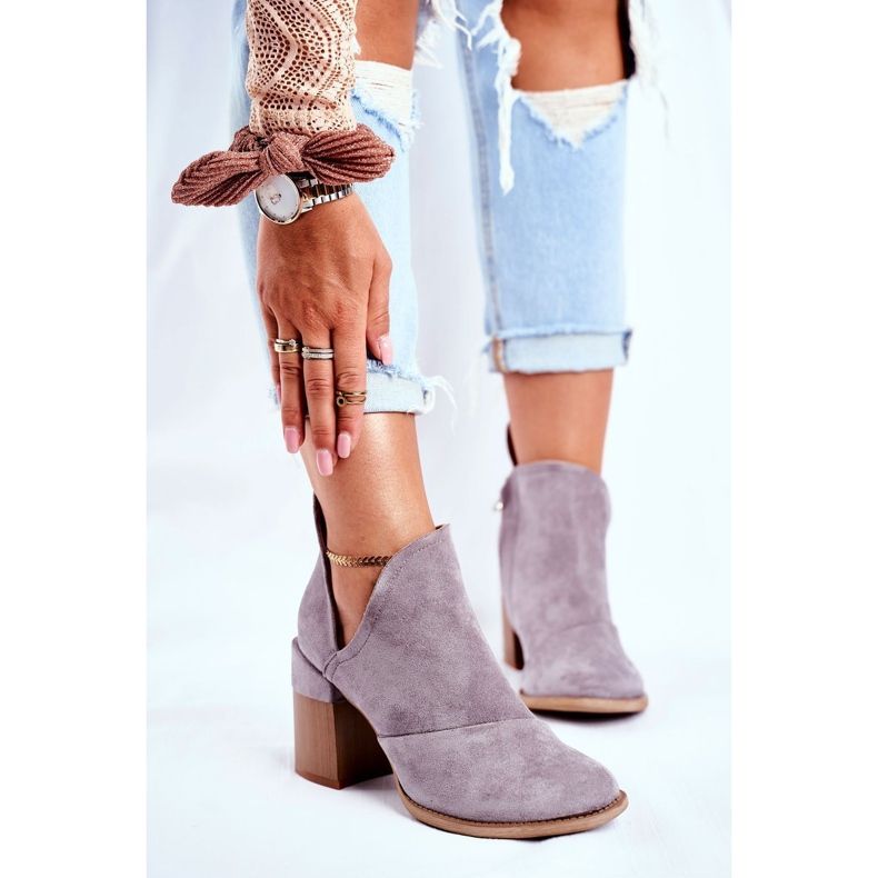 MSMG Naisten saappaat kantapäässä Harmaa Meliori -leikkaus 1