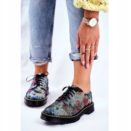 Naisten Brogues Oxfords Nahkakukat Maciejka 04087-43 musta monivärinen 1