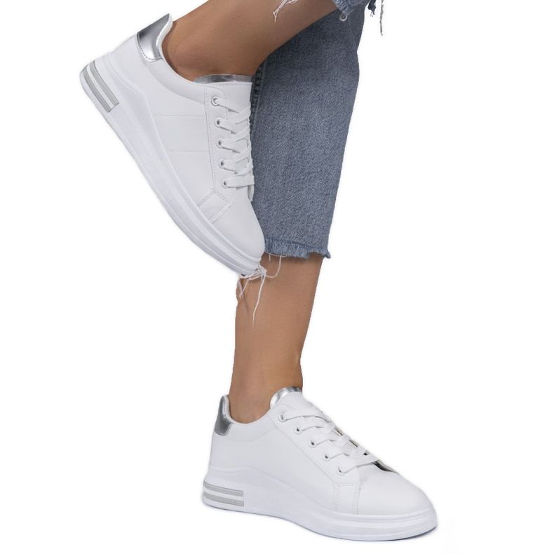 LG20 valkoiset klassiset lenkkarit valkoinen hopea harmaa 1