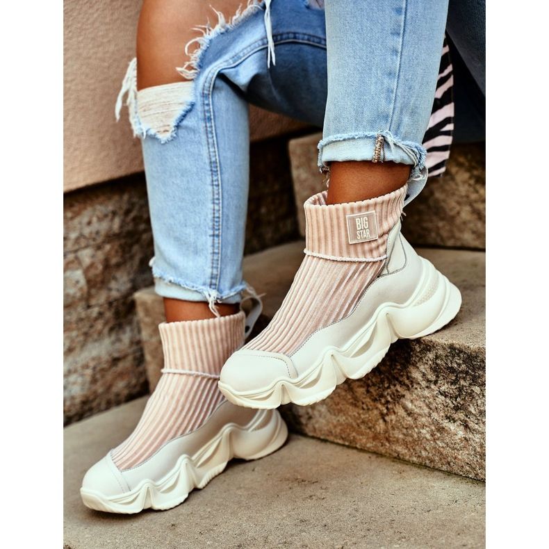 Naisten korkeat urheilukengät Big Star White GG274608 valkoinen 1