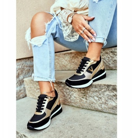 Vinceza Naisten urheilukengät Musta ja kultainen 21-10574 keltainen 1