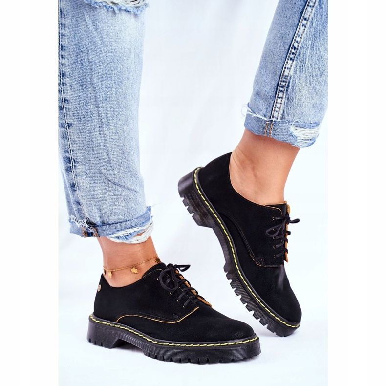 Naisten Brogues Oxfords Nahka Musta Maciejka 04087-01 2