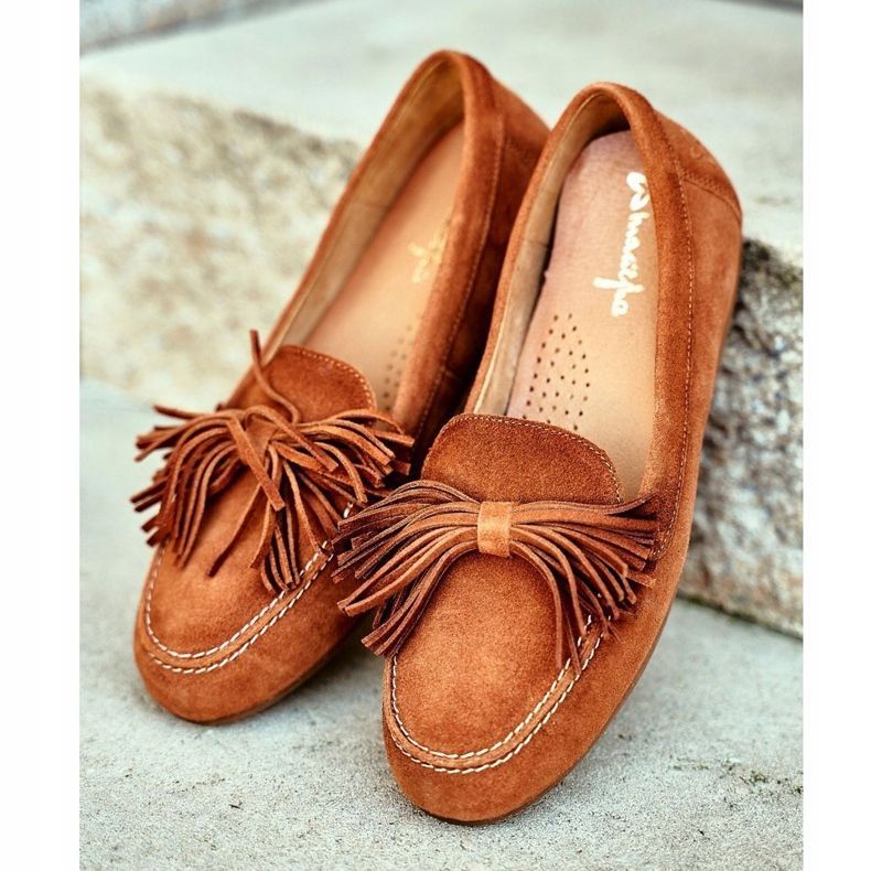 Naisten Loaferit Maciejka Nahka Camel 04830 ruskea 1