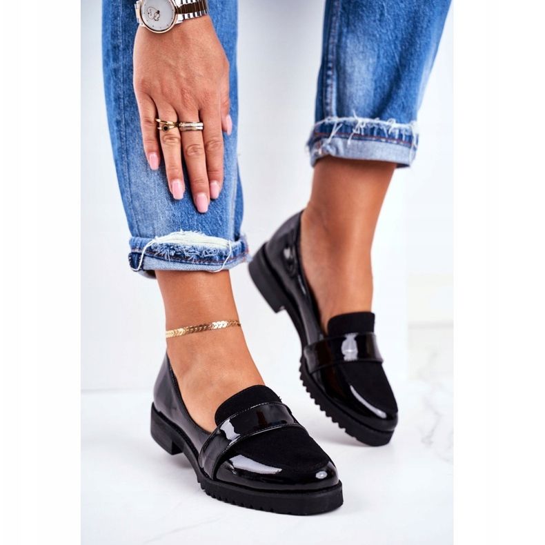 Naisten Loaferit Lordsy Kiiltonahka Musta Nicole 2589 1