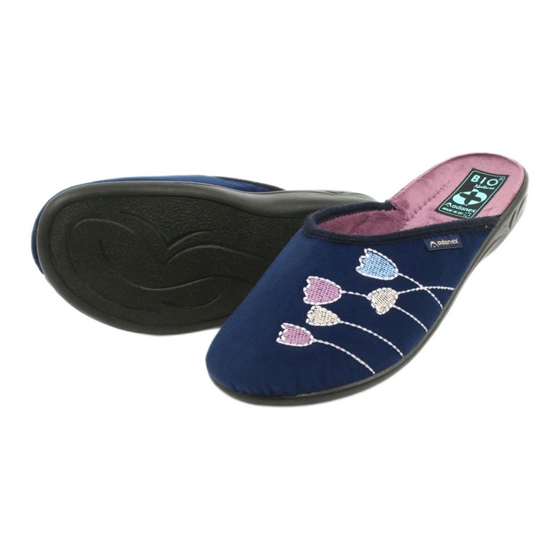 Adanex 25626 tummansininen velour -tossut violetti 3