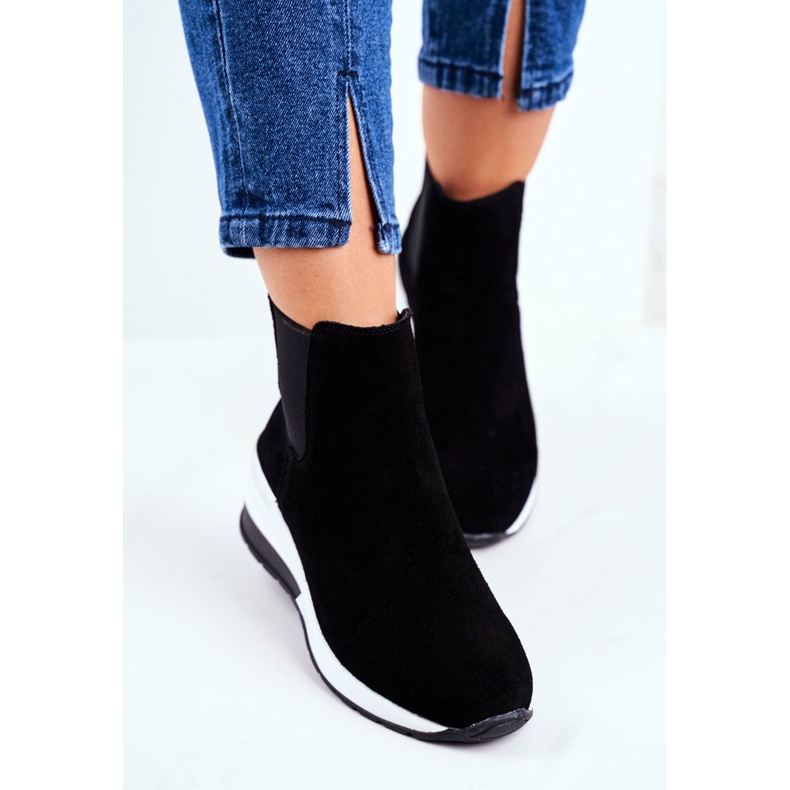 Vinceza Naisten urheilukengät Tennarit Musta Nahka 21-7781 2