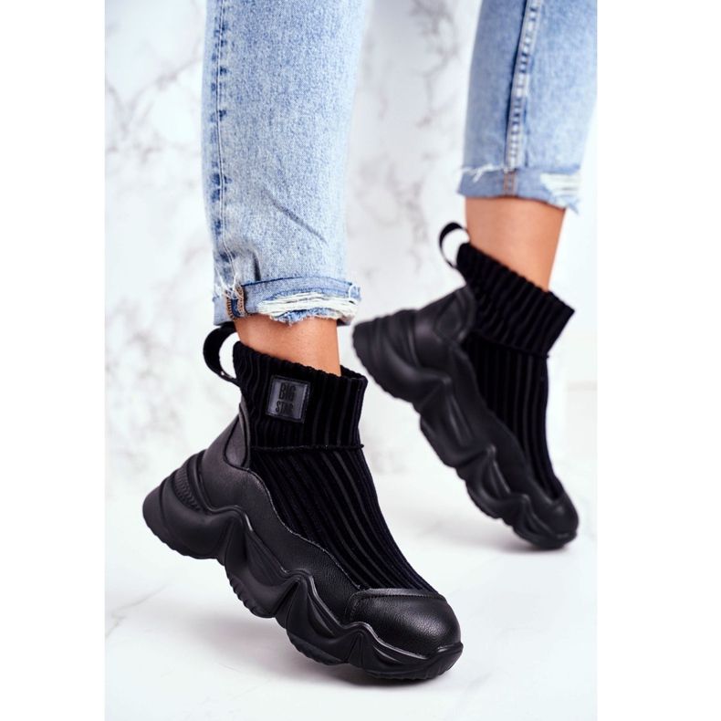 Naisten korkeat urheilukengät Big Star Black GG274607 musta 1