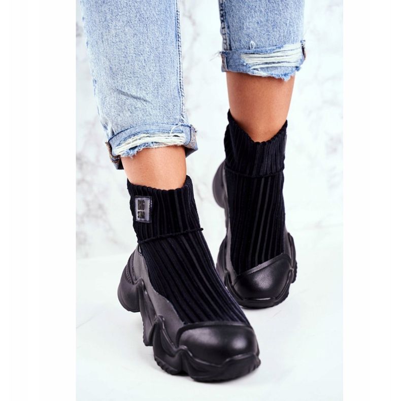 Naisten korkeat urheilukengät Big Star Black GG274607 musta 2