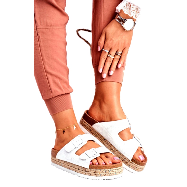 Naisten tossut Big Star White FF274665 valkoinen monivärinen 1