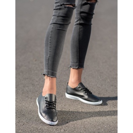 SHELOVET Mustat lenkkarit Eco -nahkaa 1