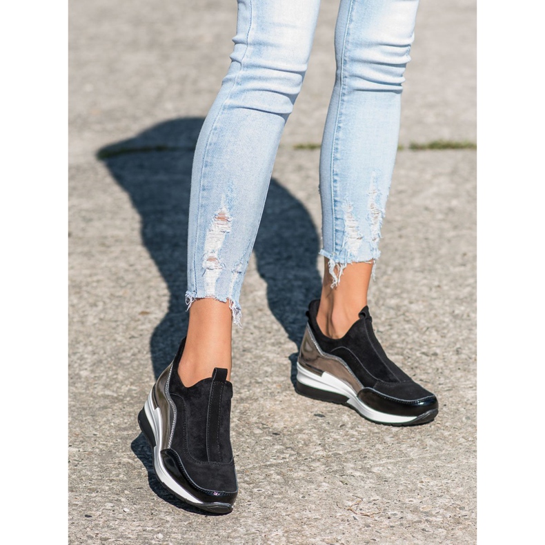 VINCEZA-nahkaiset kengät musta 2