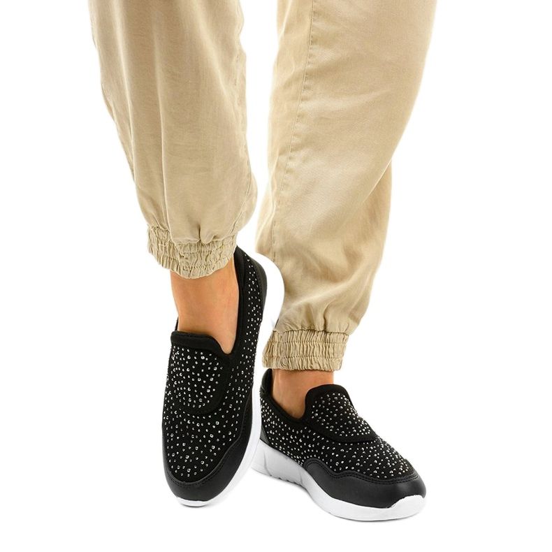 Mustavalkoiset liukuvat urheilukengät B84-1 valkoinen 1