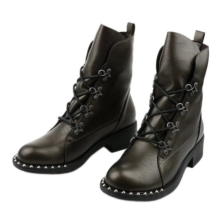 Naisten ruskeat saappaat, joissa on Aqua -nastat 2