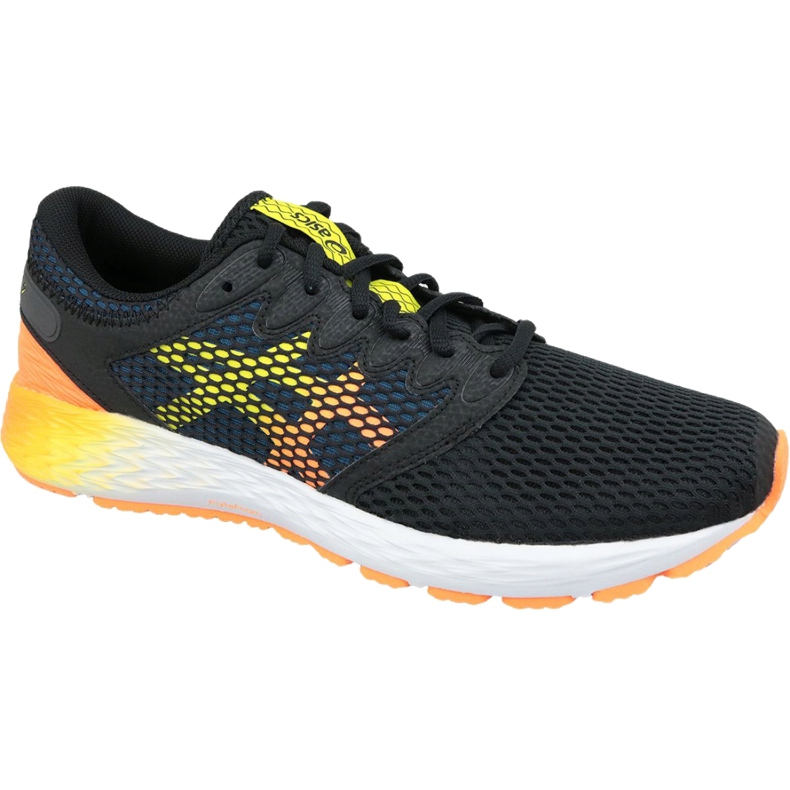 Juoksukengät Asics RoadHawk Ff 2 M 1011A136-005 musta tummansininen oranssi keltainen 4