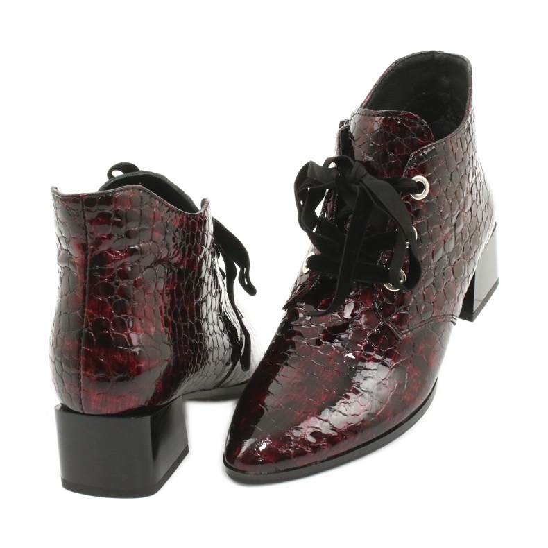 Gamis Lakatut käärmeennahkaiset saappaat 4055 musta punainen 3