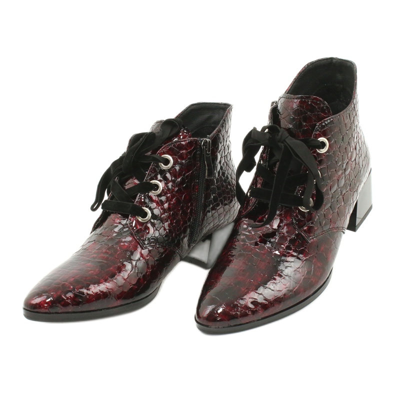 Gamis Lakatut käärmeennahkaiset saappaat 4055 musta punainen 2