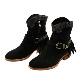 Mustat mokkanahkaiset nilkkurit, joissa on sukupolven tähti 2