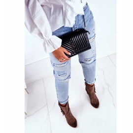 Exquisite Naisten Cappuccino -nahkaiset Quintana -saappaat korkealla korolla ruskea 2