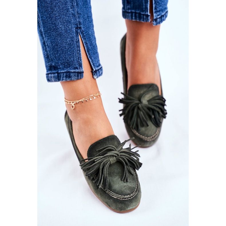 Naisten Loaferit Maciejka Nahka Oliivi 04830-24 vihreä 2