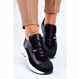 Naisten urheilukengät Tennarit Maciejka Nahka 04845-01 musta 1