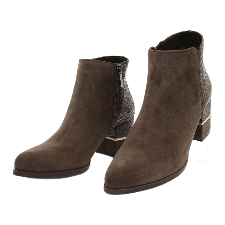 Gamis Naisten tyylikäs mokkanahka saappaat 4005 ruskea 2