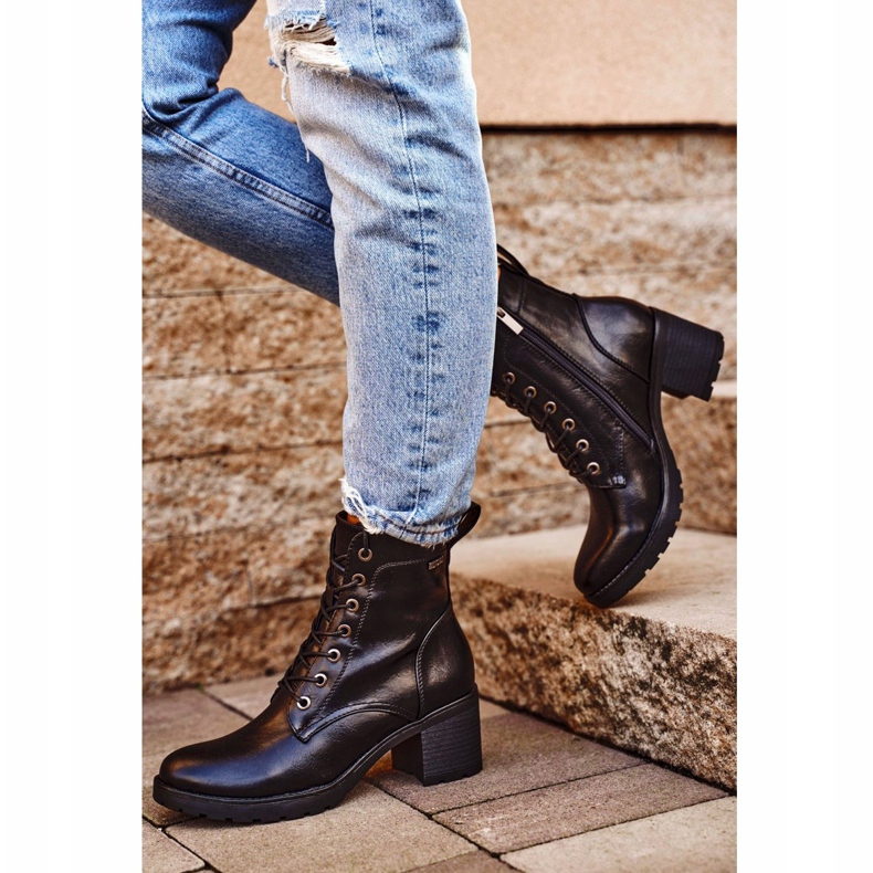 Vinceza Naisten saappaat kantapäässä Musta kuitu lämmin 1