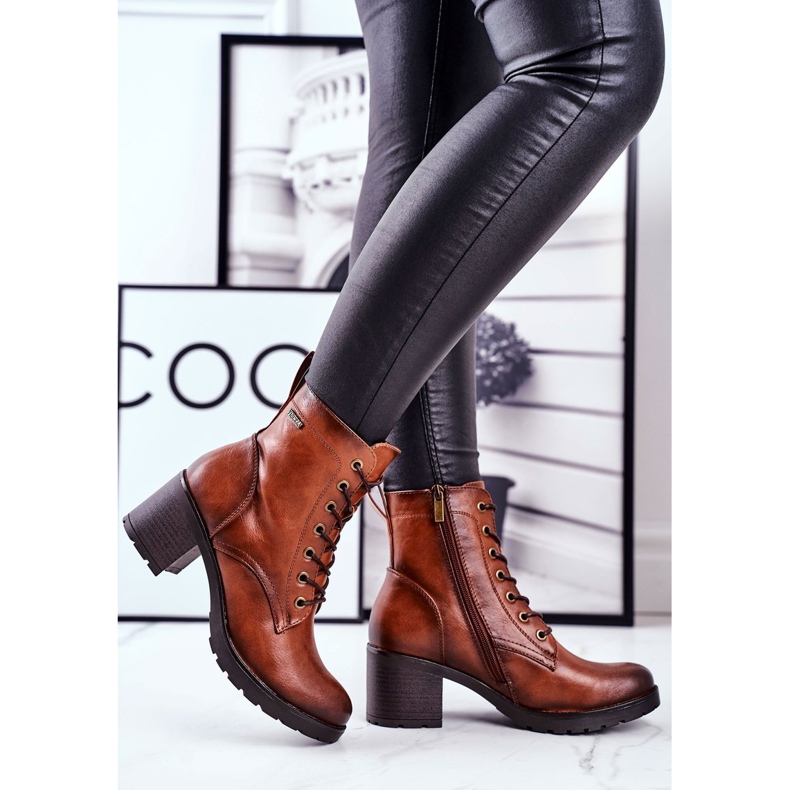 Vinceza Naisten saappaat korkokenkä ruskea kuitu 1