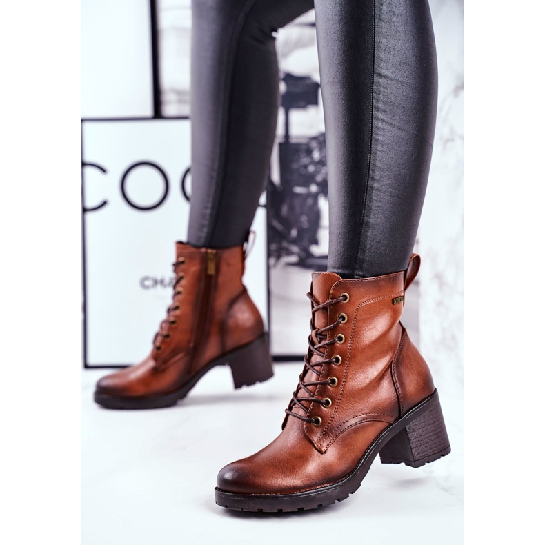 Vinceza Naisten saappaat korkokenkä ruskea kuitu 2