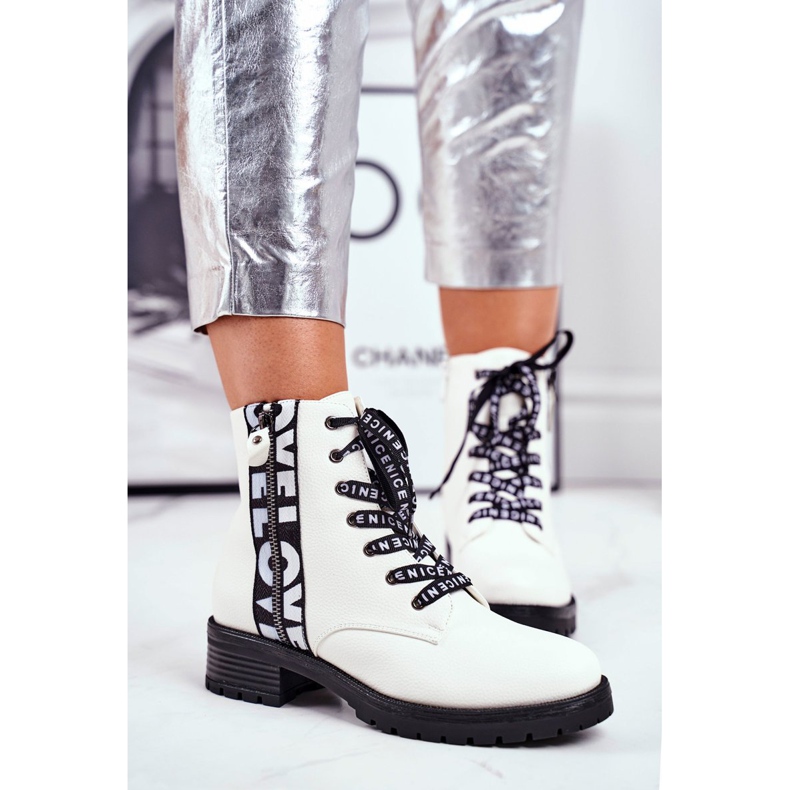 Vinceza Naisten saappaat Valkoinen Verso musta 2