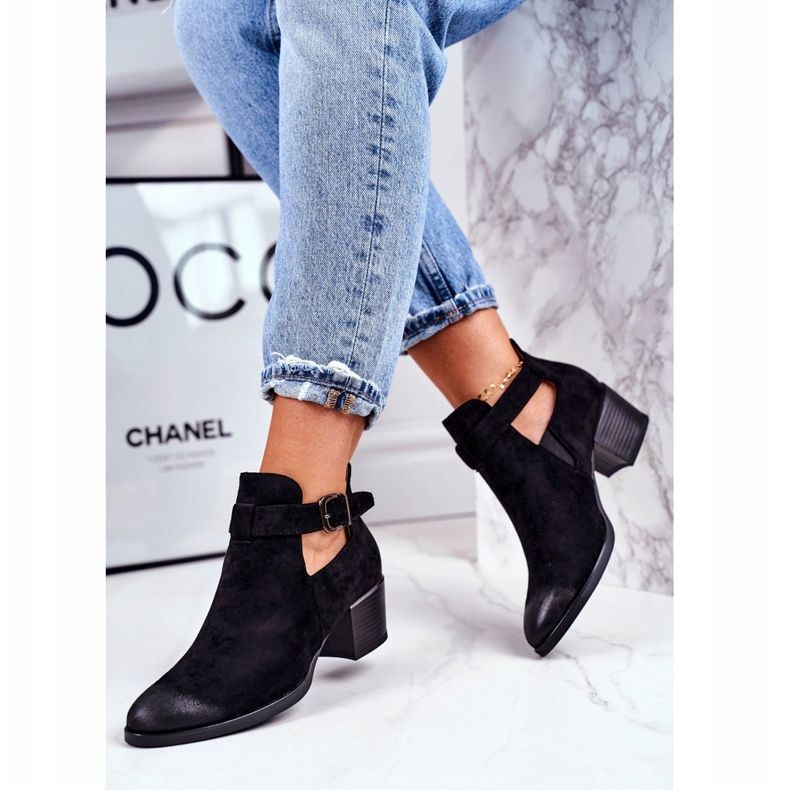 Vinceza Naisten saappaat korkokenkiä, joissa leikkaukset musta Sisilia 2