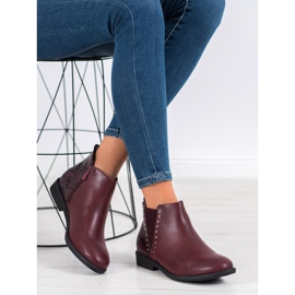 Small Swan Burgundy Snake Print saappaat punainen 1