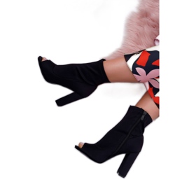 SEA Naisten saappaat korkokenkä Lycra avaa varpaat musta ensin 3