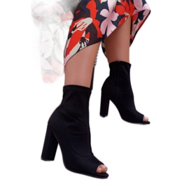 SEA Naisten saappaat korkokenkä Lycra avaa varpaat musta ensin 1