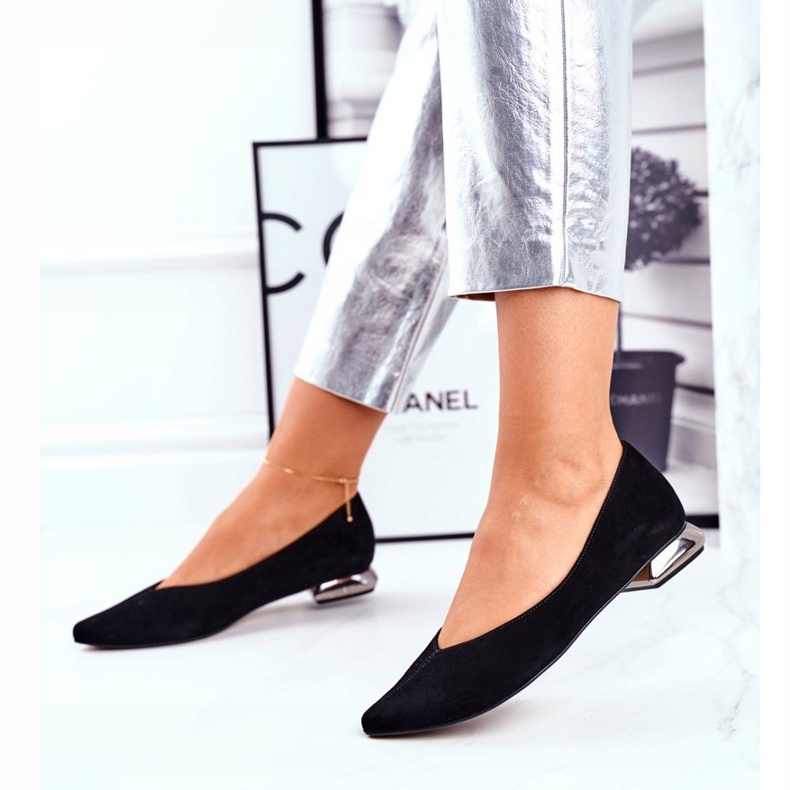 Naisten ballerinat Laura Messi Nahka Musta 2149 2