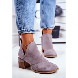 Naisten saappaat korkealla kantapäällä leikkaavat harmaat mini -meliorit 2