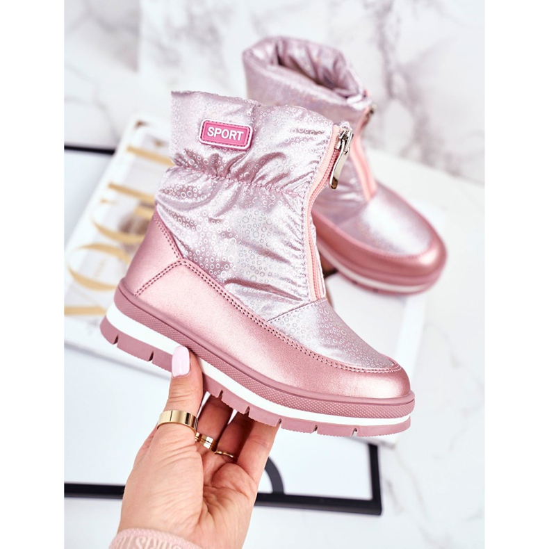 WEESTEP Lasten lumisaappaat lämmitetty vaaleanpunaisilla kuplilla vaaleanpunainen 1