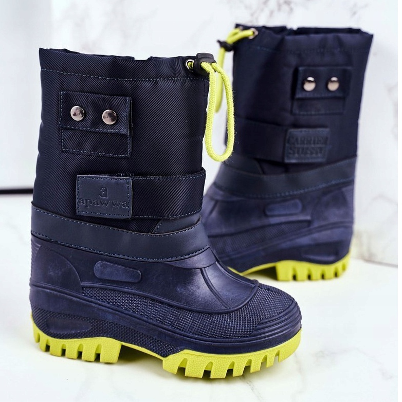 Apawwa Lasten lumisaappaat lämmitetty turkiksella Navy Blue Hot Winter tummansininen 1