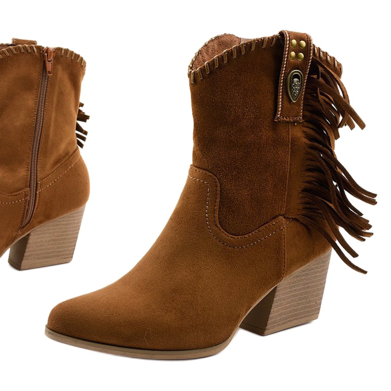 Ruskeat mokkanahkaiset cowboy -saappaat Lamimeilasta 1