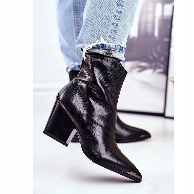 Big Star Naisten saappaat kantapäällä nahka iso tähti musta GG274919 1