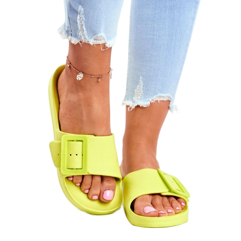 Naisten tossut Big Star, jossa vihreä solki FF274A390 3