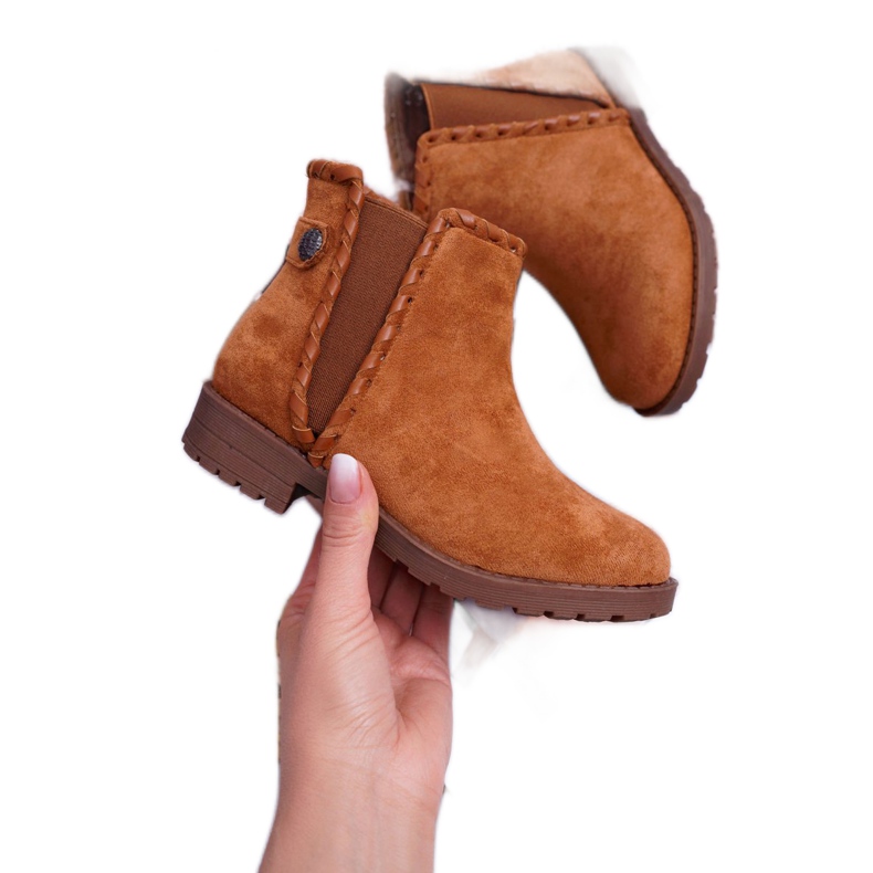 POPA Lasten saappaat Litteä kantapää Camel Sicarro ruskea 1