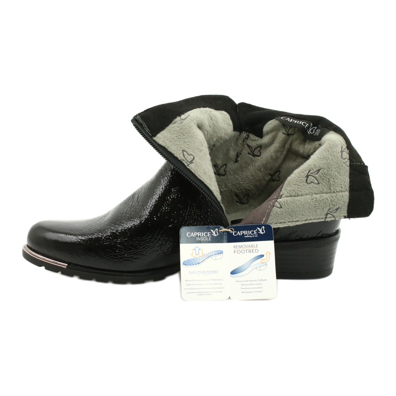 Caprice naisten saappaat lakatut 25309-25 musta 7