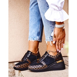 S.Barski Naisten Urheilukengät Nahka Musta Metronus beige kultainen 1