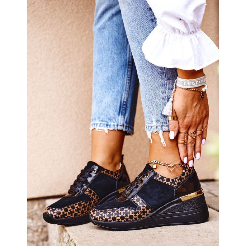 S.Barski Naisten Urheilukengät Nahka Musta Metronus beige kultainen 1