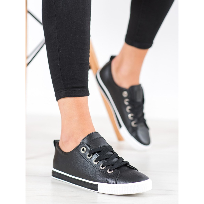 SHELOVET Eco -nahka lenkkarit musta 1