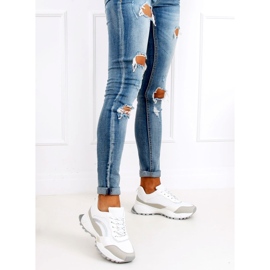 Valkoinen ja harmaa LA87P Harmaat urheilukengät 1