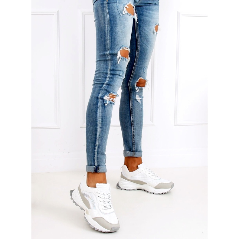 Valkoinen ja harmaa LA87P Harmaat urheilukengät 1