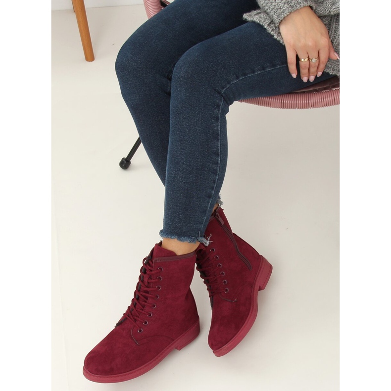 Viininpunaiset nauhakengät E2002 Viini punainen 2